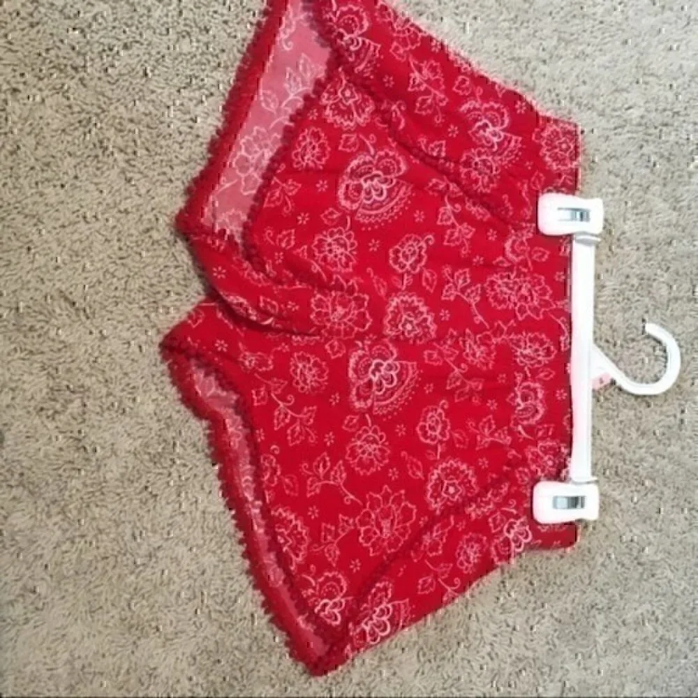 Justice Girls size 12 boho red flowered shorts